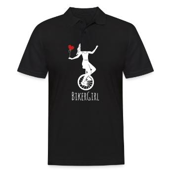 Conception de fille de motard pour monocycliste - Polo Homme - noir - Devant - Kai (181cm)