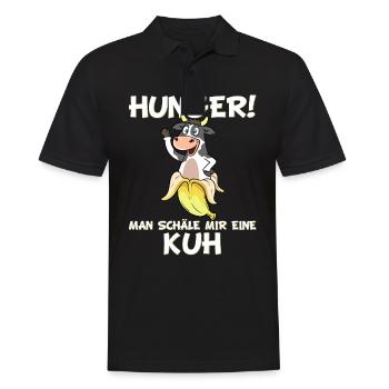 Hunger! Man schäle mir eine Kuh Spruch - Männer Poloshirt - Schwarz - Vorne - Kai (181cm)