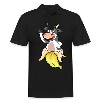 Vache d’une banane - Polo Homme - noir - Devant - Kai (181cm)