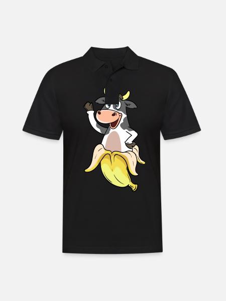 Cow from a banana - Men's Polo Shirt - black