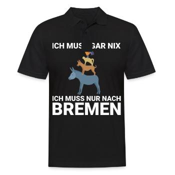 Ich muss gar nix, ich muss nur nach Bremen Design - Männer Poloshirt - Schwarz - Vorne - Kai (181cm)