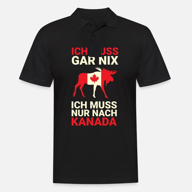 Ich muss nur nach Kanada - Männer Poloshirt - Schwarz