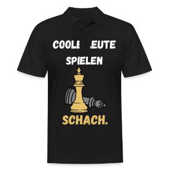 Schach Geschenk Schachspiel Shirt Schachmatt König - Männer Poloshirt - Schwarz - Vorne - Kai (181cm)