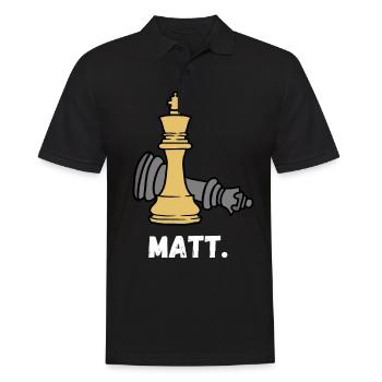 Schach Spruch Geschenk Schachmatt Queens Gambit - Männer Poloshirt - Schwarz - Vorne - Kai (181cm)