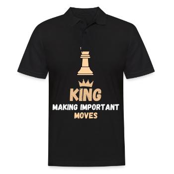 Schach Spruch Geschenk Schachmatt Queens Gambit - Männer Poloshirt - Schwarz - Vorne - Kai (181cm)