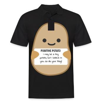 Positive Potato Lebensfreude Lebensgefühl Freude - Männer Poloshirt - Schwarz - Vorne - Kai (181cm)