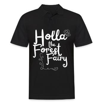 Holla die Waldfee - Funshirt - Männer Poloshirt - Schwarz - Vorne - Kai (181cm)