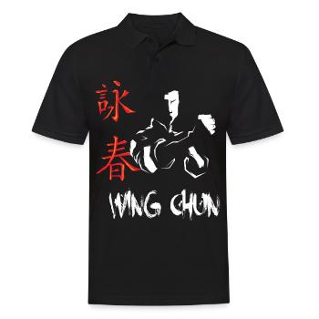 Wing chun Wingtsun Chinese symbols font - Men's Polo Shirt - black - Front - Kai (181cm)