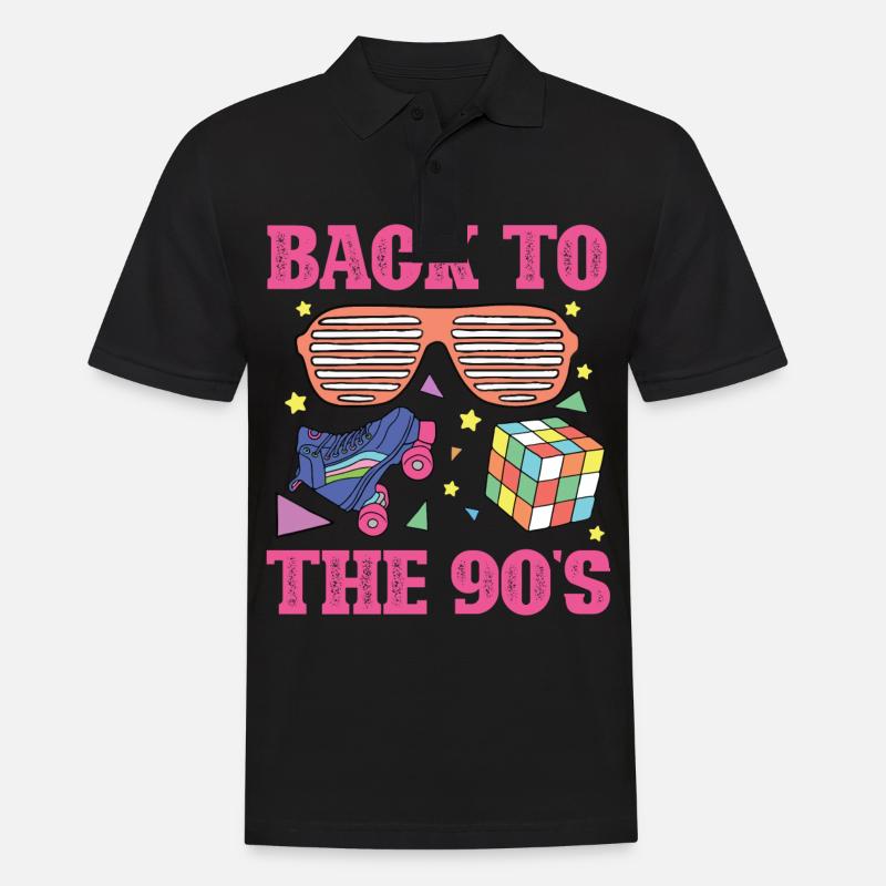 90s 90er - Männer Poloshirt - Schwarz