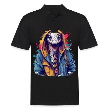 Serpent dans la rue | Serpent de la ville - Polo Homme - noir - Devant - Kai (181cm)
