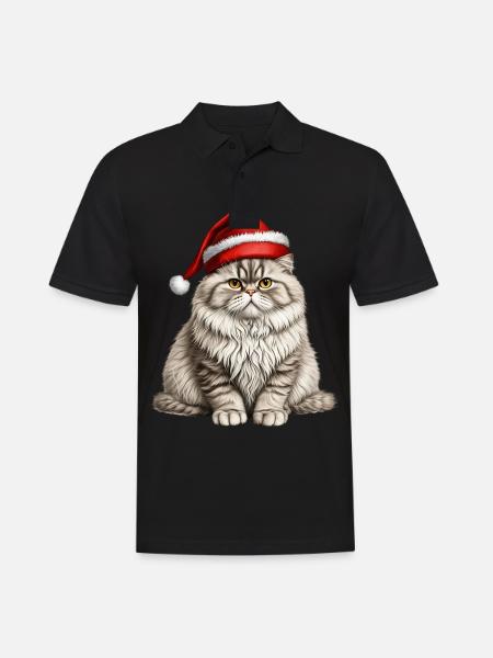 Christmas Persian cat - Men's Polo Shirt - black