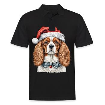 Cavalier King Charles Spaniel Christmas - Men's Polo Shirt - black - Front - Kai (181cm)