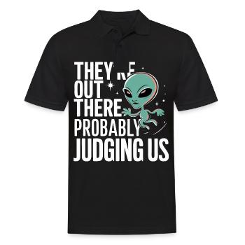 Alien UFO Aliens Außerirdischer - Men's Polo Shirt - black - Front - Kai (181cm)