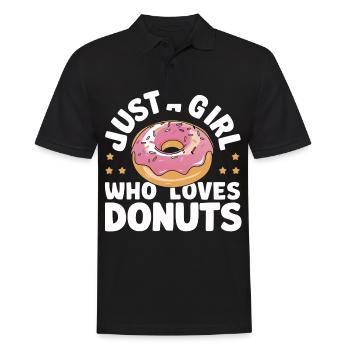 Donut Donuts Süßigkeiten Bagel - Männer Poloshirt - Schwarz - Vorne - Kai (181cm)
