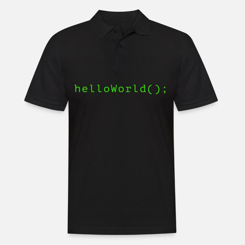 HelloWorld Programm Code Coding Informatik - Männer Poloshirt - Schwarz