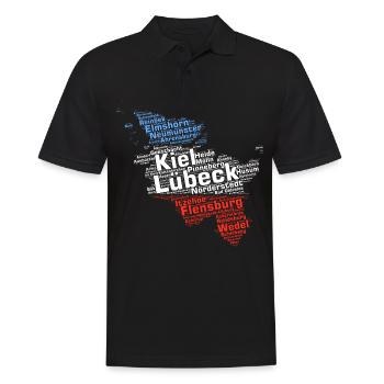 Bundesland Schleswig-Holstein Städte und Gemeinden - Männer Poloshirt - Schwarz - Vorne - Kai (181cm)