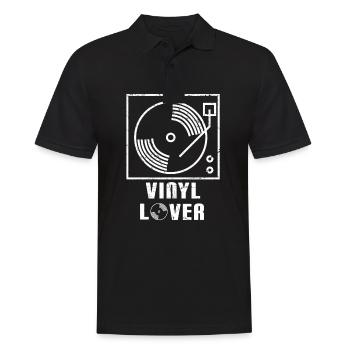 Record Collector: Vinyl Lover - Männer Poloshirt - Schwarz - Vorne - Kai (181cm)