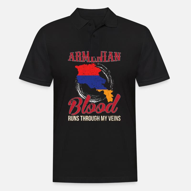 Armenien - Männer Poloshirt - Schwarz
