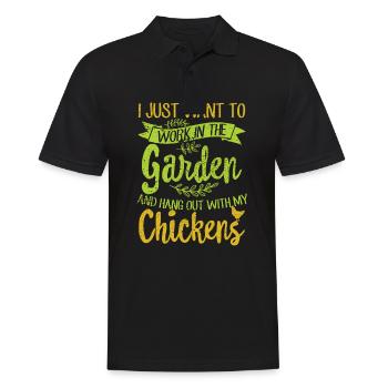 Gartenarbeit und Hühner - Männer Poloshirt - Schwarz - Vorne - Kai (181cm)