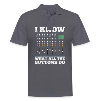 Sound Engineer t-shirt - Men's Polo Shirt - charcoal grey - Front - Nico (186cm)