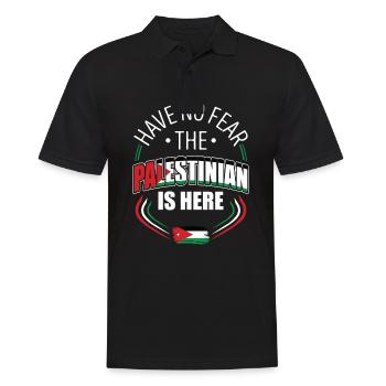 Ne vous inquiétez pas, le Palestinien est là - Polo Homme - noir - Devant - Kai (181cm)