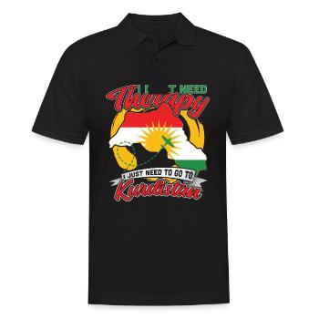 Je n'ai pas besoin de thérapie, juste du Kurdistan - Polo Homme - noir - Devant - Kai (181cm)