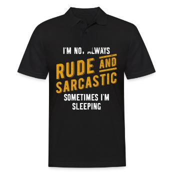 Sarkasmus - Männer Poloshirt - Schwarz - Vorne - Kai (181cm)
