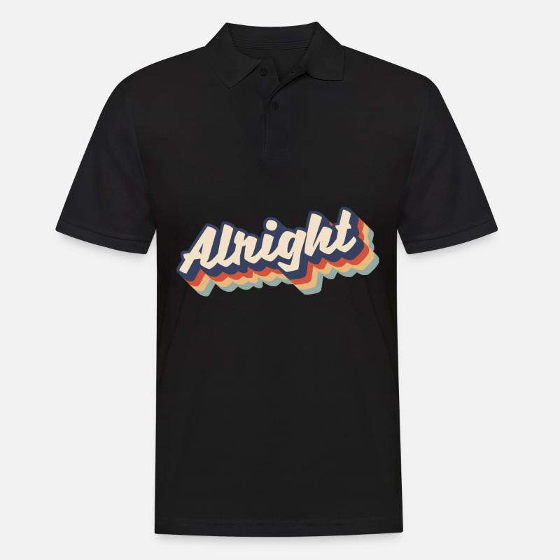 Retro Alright - Männer Poloshirt - Schwarz