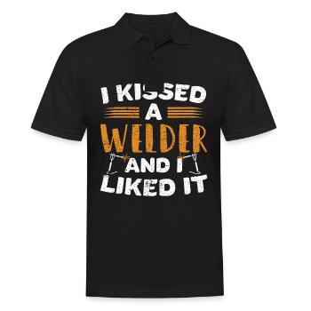Welder I kissed a welder - Men's Polo Shirt - black - Front - Kai (181cm)