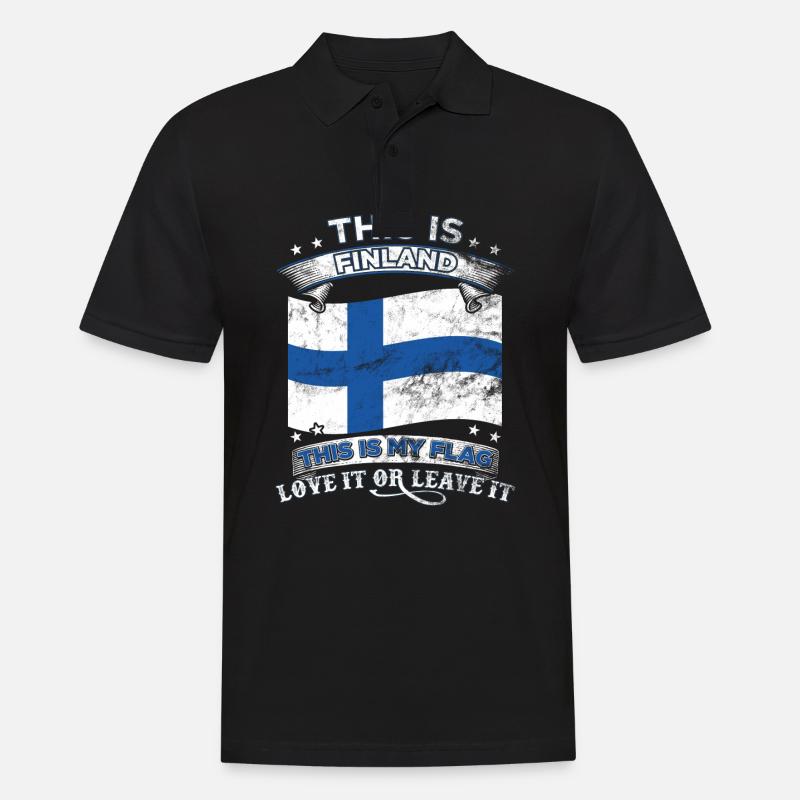 FINNLAND - Männer Poloshirt - Schwarz