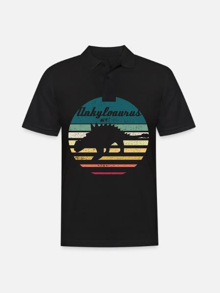 Armored reptile Ankylosaurus - Men's Polo Shirt - black