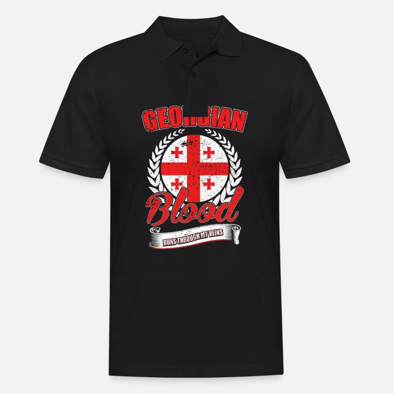 Georgisches Blut - Männer Poloshirt - Schwarz