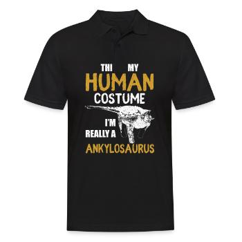 ANKYLOSAURUS - Männer Poloshirt - Schwarz - Vorne - Kai (181cm)