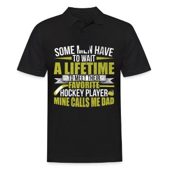 Hockey Vater Vatertagsgeschenk - Männer Poloshirt - Schwarz - Vorne - Kai (181cm)