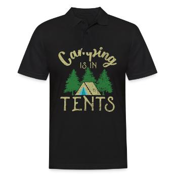 Le camping est sous les tentes - Polo Homme - noir - Devant - Kai (181cm)