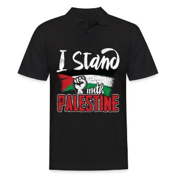 Je suis avec la Palestine - Polo Homme - noir - Devant - Kai (181cm)