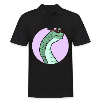 Dinosaur with sunglasses - Men's Polo Shirt - black - Front - Kai (181cm)