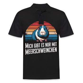 Meerschweinchen Kurzhaar Langhaar Crested Hunde - Männer Poloshirt - Schwarz - Vorne - Kai (181cm)