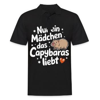 Capybara Wasserschwein Capybaras - Männer Poloshirt - Schwarz - Vorne - Kai (181cm)