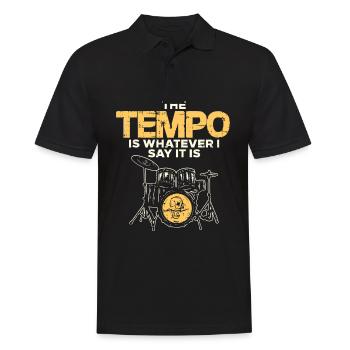 Drummer Schlagzeuger Tempo Lustig Musiker Geschenk - Männer Poloshirt - Schwarz - Vorne - Kai (181cm)