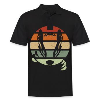 Honigdachs - Männer Poloshirt - Schwarz - Vorne - Kai (181cm)