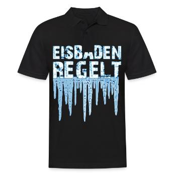 eisbaden - Männer Poloshirt - Schwarz - Vorne - Kai (181cm)