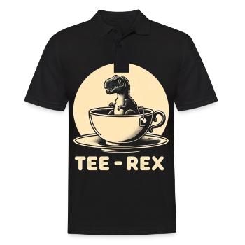 Tee Rex Dinosaurier Spruch - Männer Poloshirt - Schwarz - Vorne - Kai (181cm)