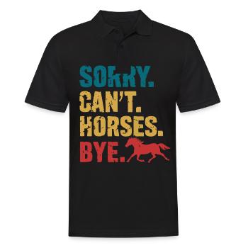 Pferd Pferde Reiten Pferdereiten Sprungreiten - Männer Poloshirt - Schwarz - Vorne - Kai (181cm)
