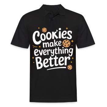 Cookies Cookie Keks Kekse Schokolade - Männer Poloshirt - Schwarz - Vorne - Kai (181cm)