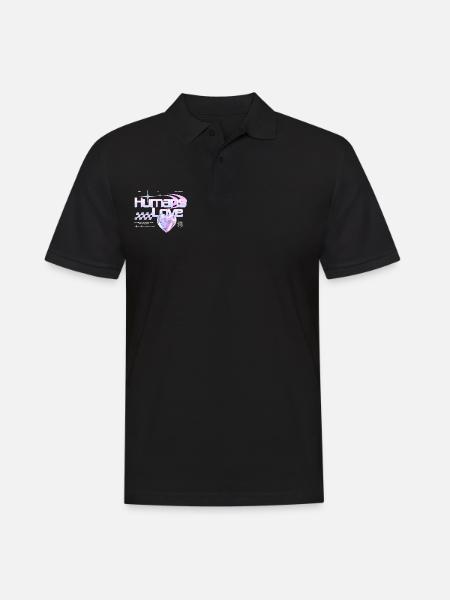 Menschen Liebe - Männer Poloshirt - Schwarz