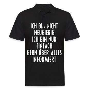 Neugierig Info Sprüche Geschenk Geschenkidee - Männer Poloshirt - Schwarz - Vorne - Kai (181cm)