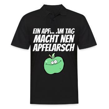 Obst Apfel Po Arsch süß witzig gesund Sexy Blatt - Männer Poloshirt - Schwarz - Vorne - Kai (181cm)