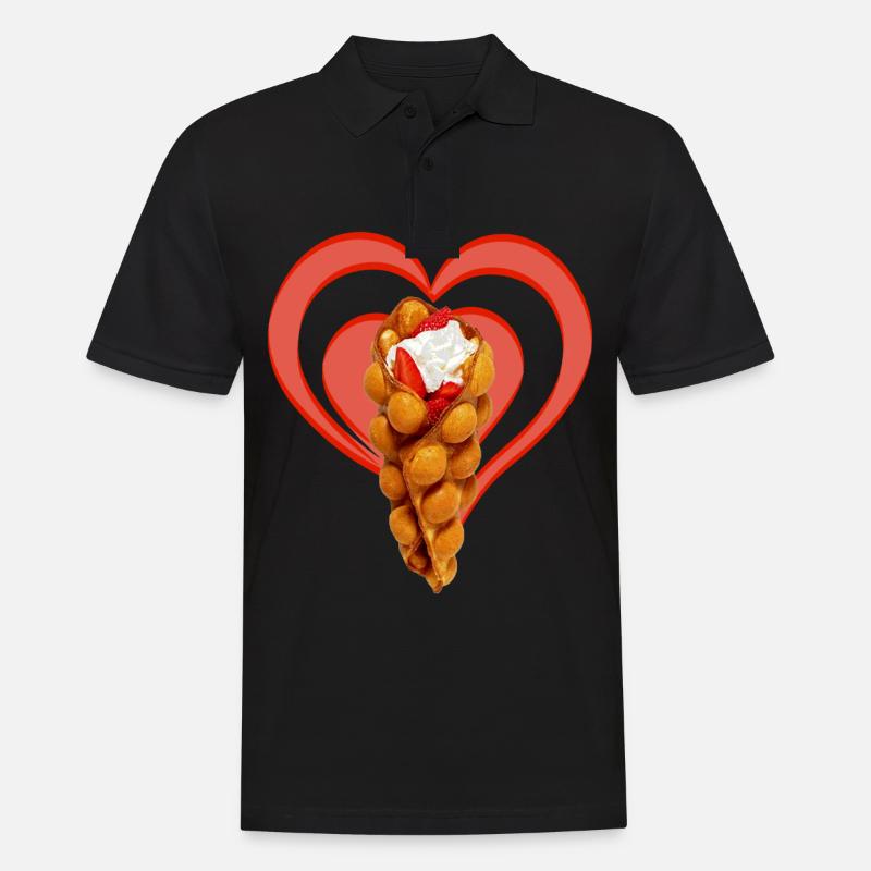 Bubble Egg Waffeln - Männer Poloshirt - Schwarz