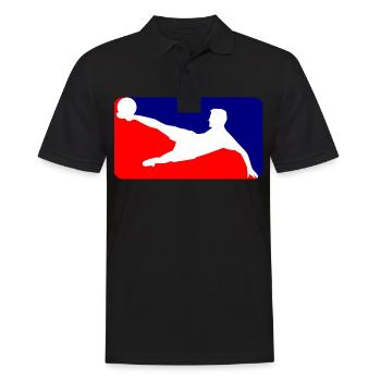 Fussball Soccer - Männer Poloshirt - Schwarz - Vorne - Kai (181cm)